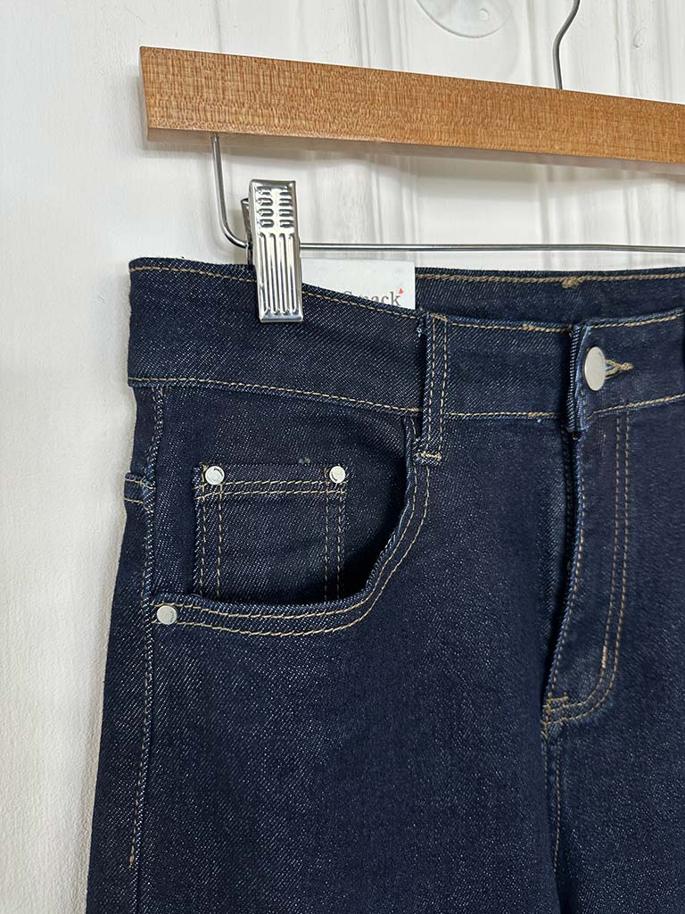 G-Smack Wide Leg Turn Up Jeans - Dark Blue