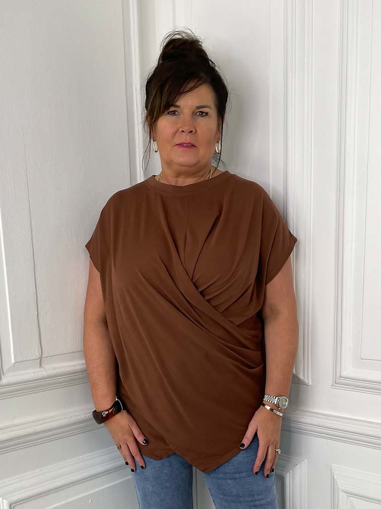 Wrap Tee - Chestnut