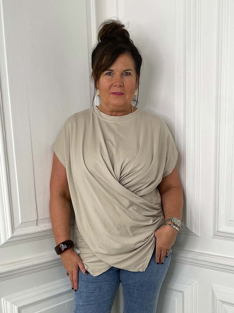 Wrap Tee - Stone
