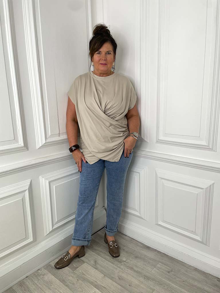 Wrap Tee - Stone