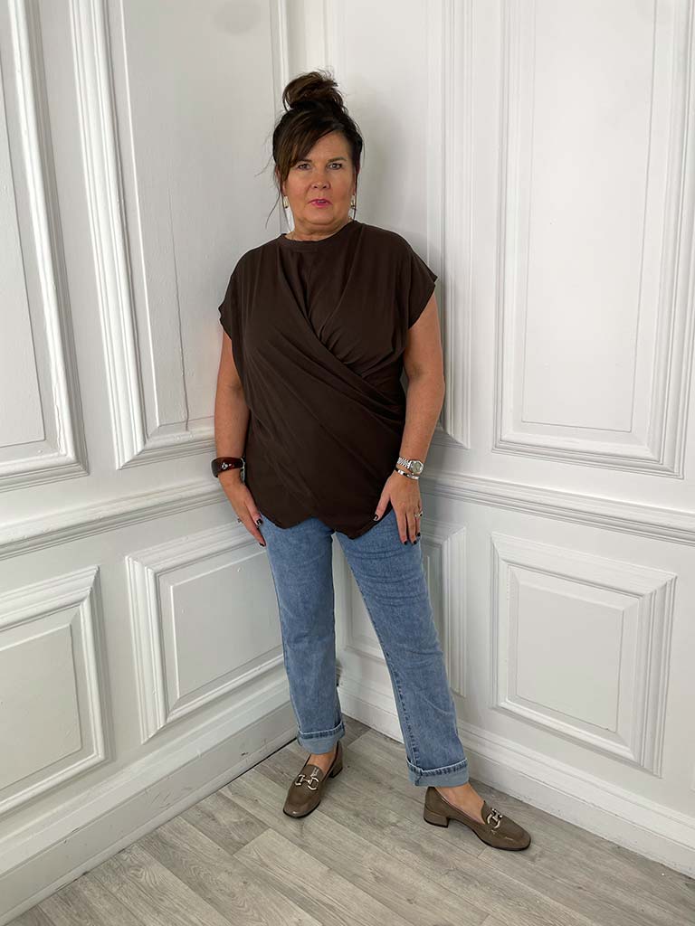 Wrap Tee - Chocolate
