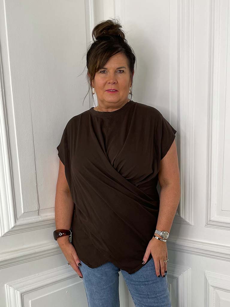 Wrap Tee - Chocolate