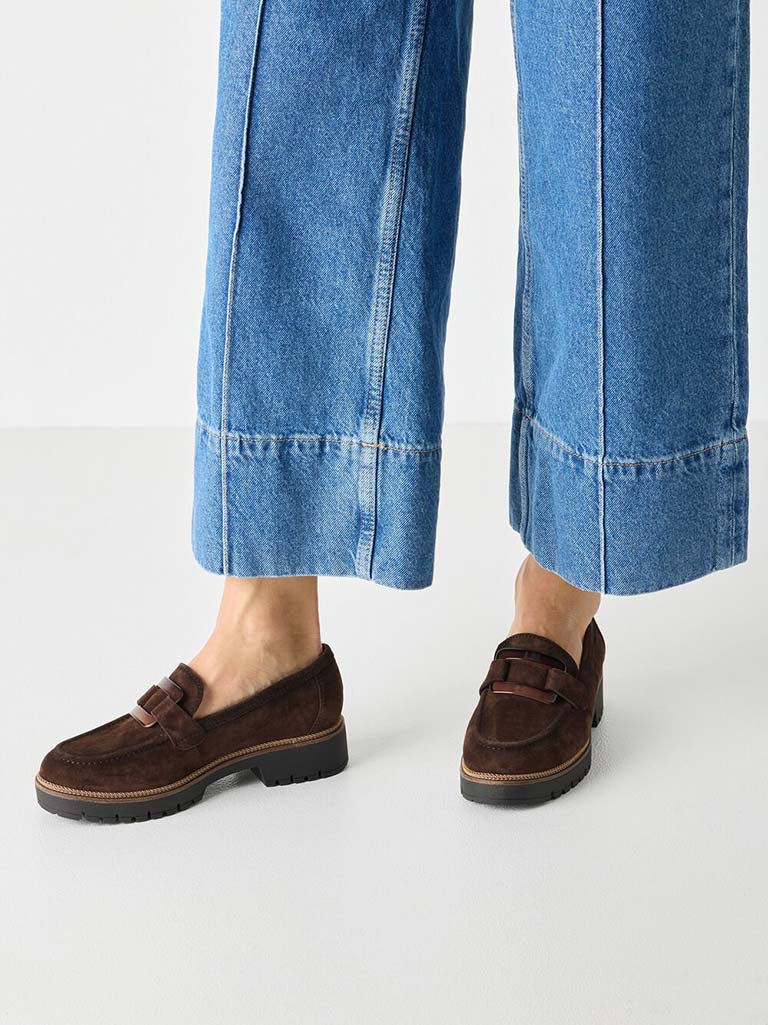 Tamaris Suede Loafers - Mocca