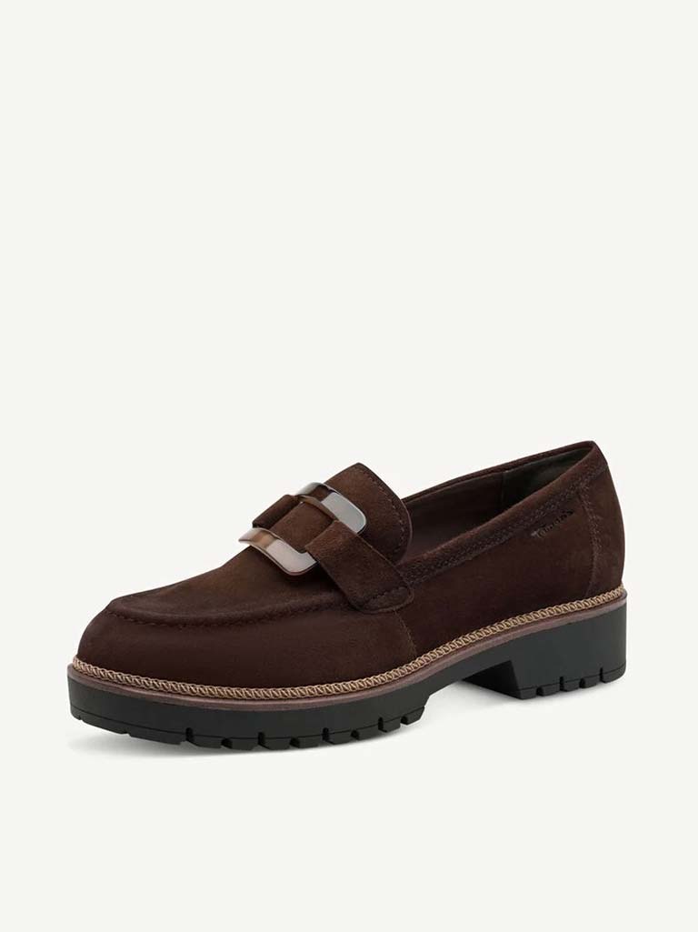 Tamaris Suede Loafers - Mocca