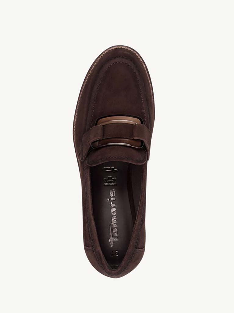 Tamaris Suede Loafers - Mocca
