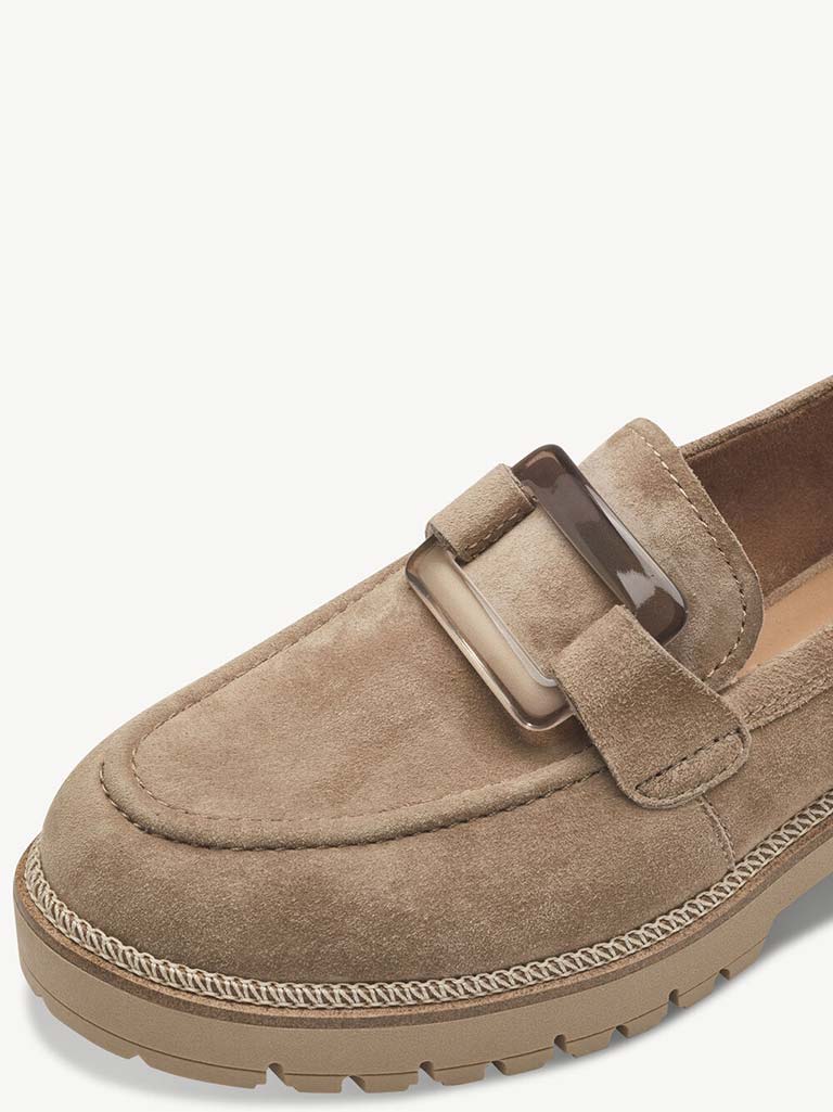 Tamaris Suede Loafers - Stone