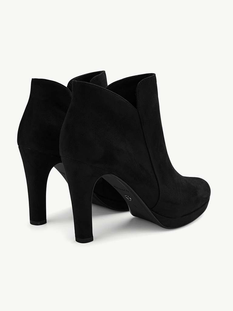 Tamaris Faux Suede Heeled Boots - Black