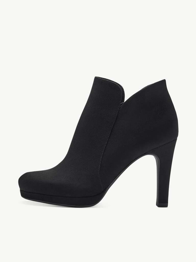 Tamaris Faux Suede Heeled Boots - Black