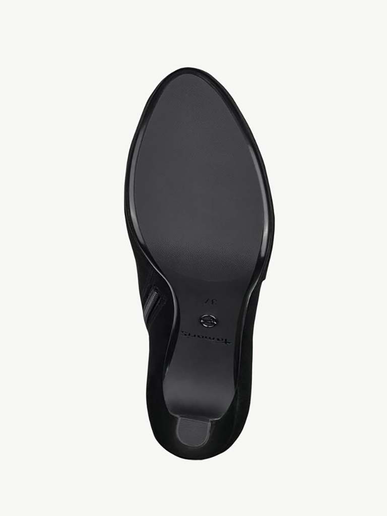 Tamaris Faux Suede Heeled Boots - Black