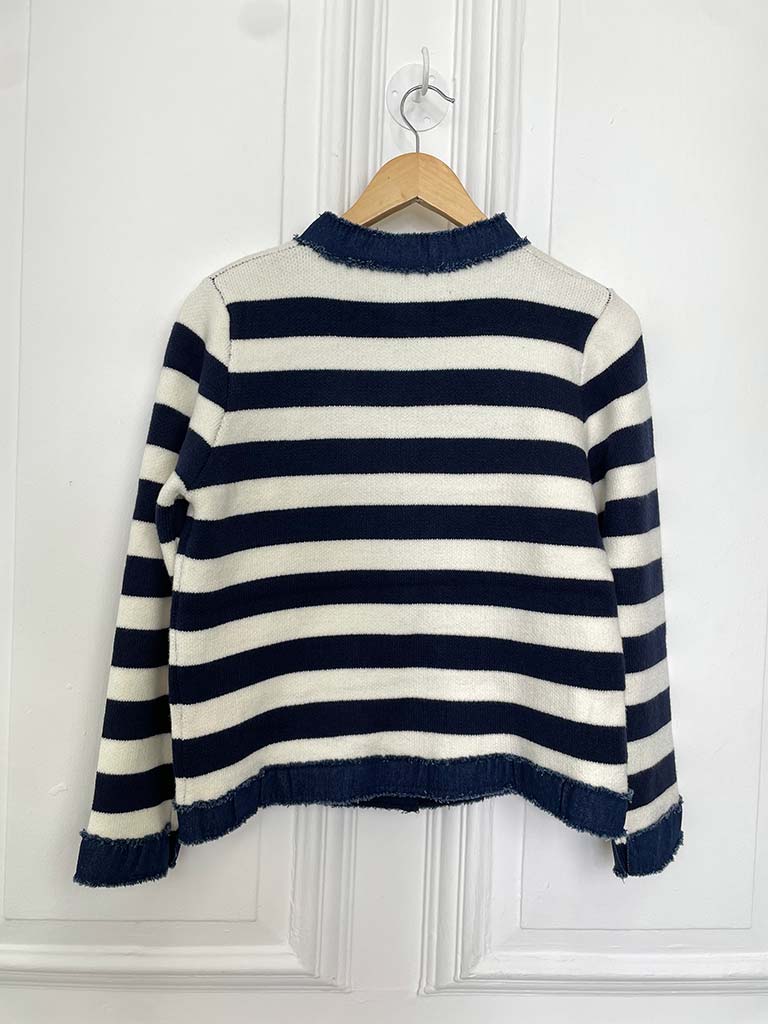 Knitted Denim Edge Jacket - Stripe