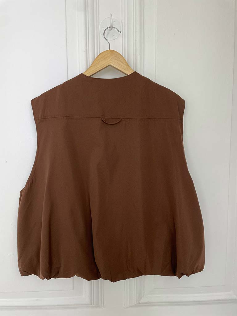 Bubble Hem Gilet - Chocolate