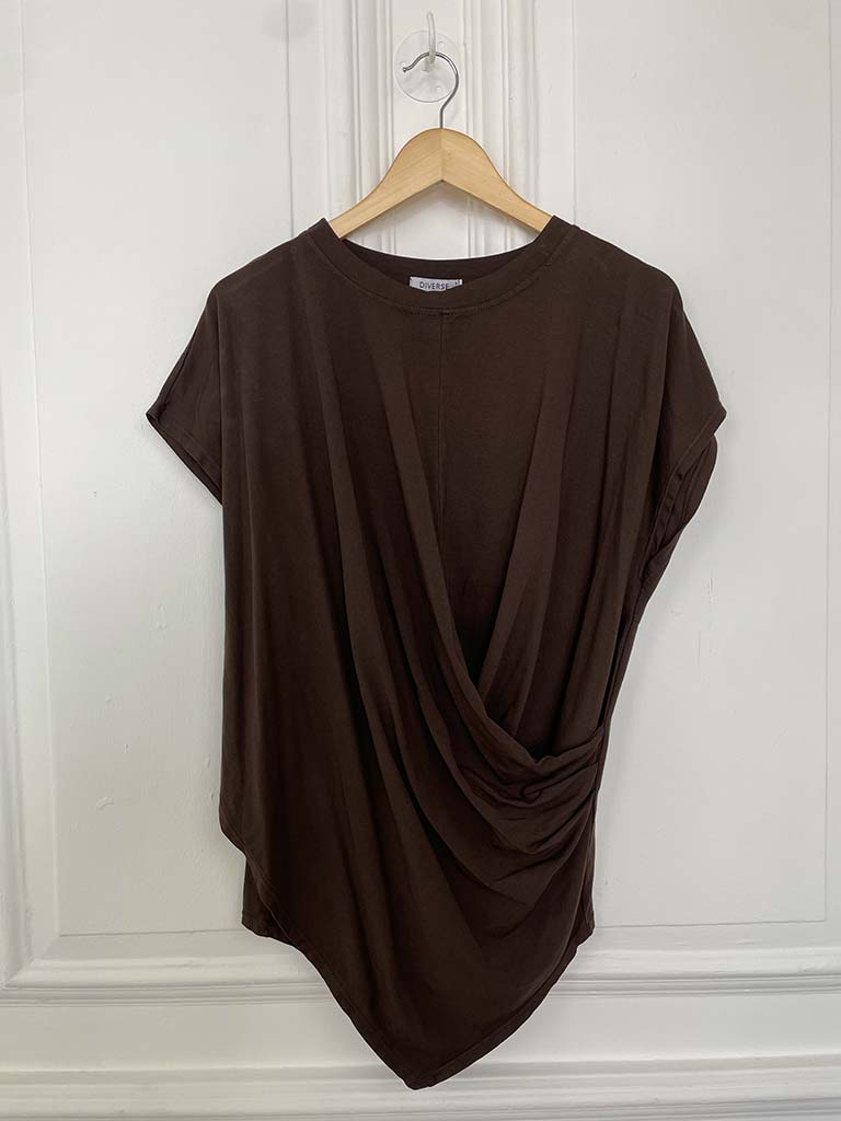 Wrap Tee - Chocolate