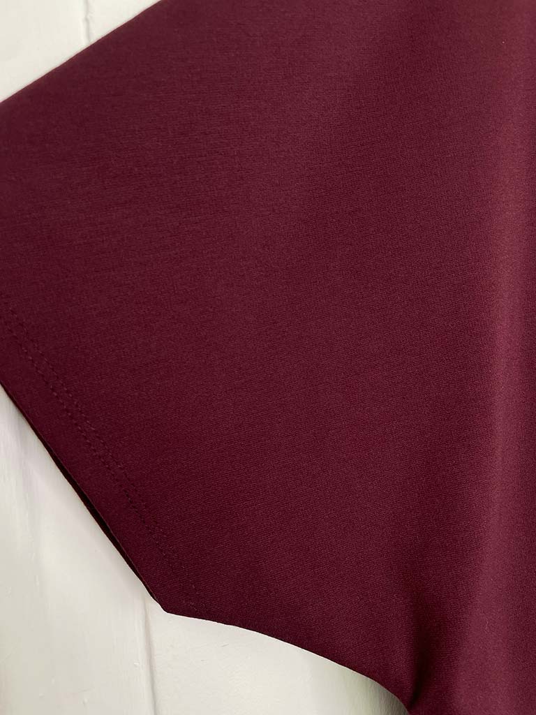 Boxy Scuba Button Top - Merlot