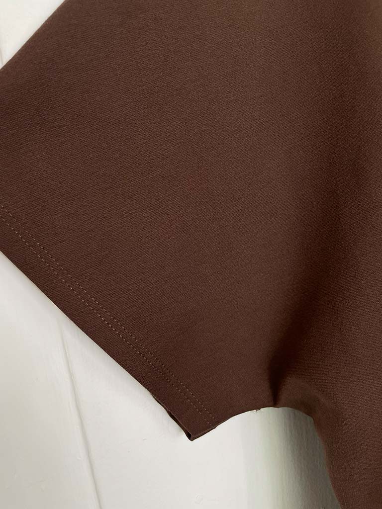 Boxy Scuba Button Top - Chocolate