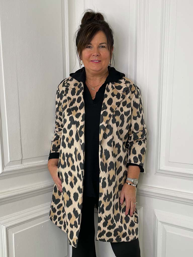 Leopard Oversized Boyfriend Jacket