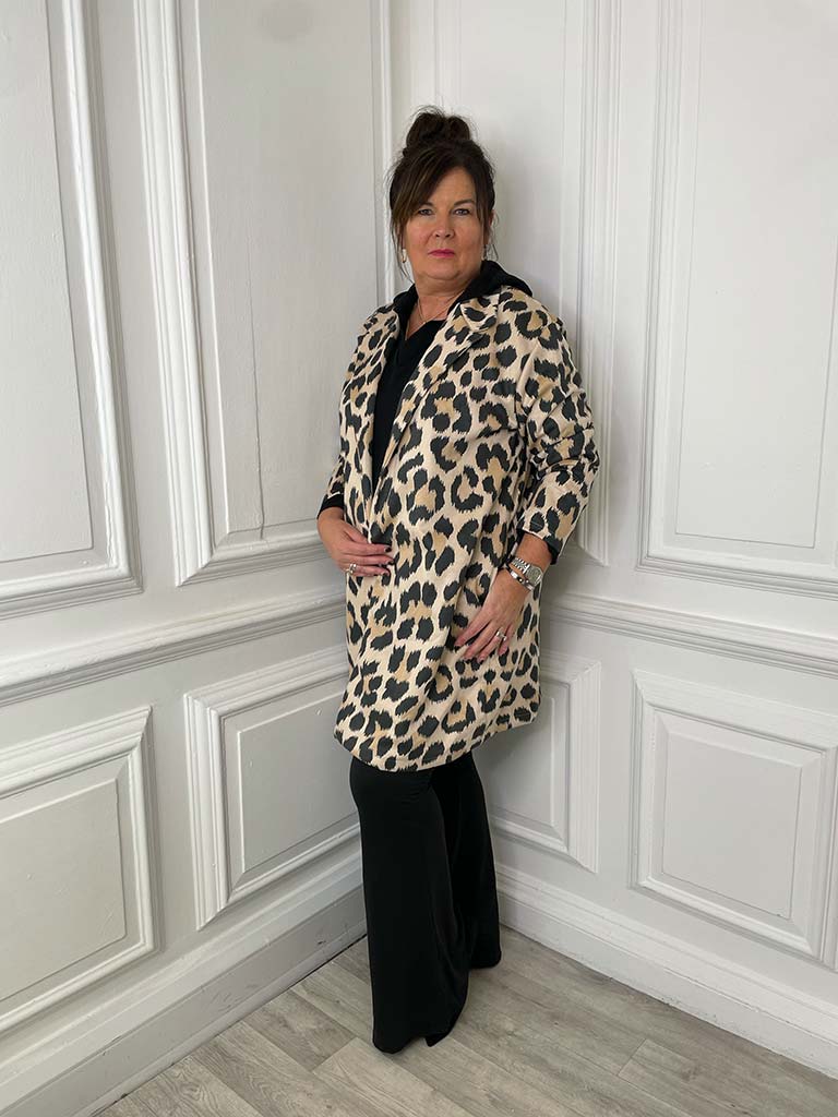 Leopard Oversized Boyfriend Jacket