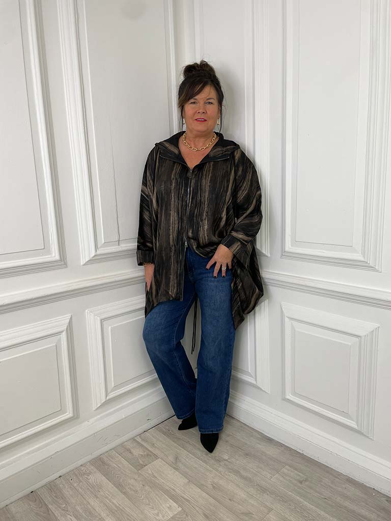 Malissa J Drawstring Hooded Jacket - Bronze