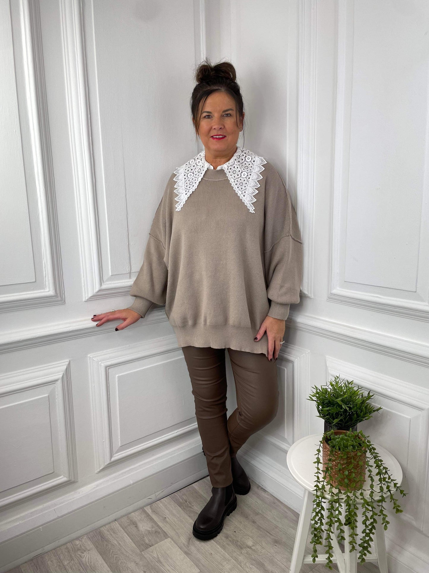 Malissa J Crochet Shirt Collar - Winter White