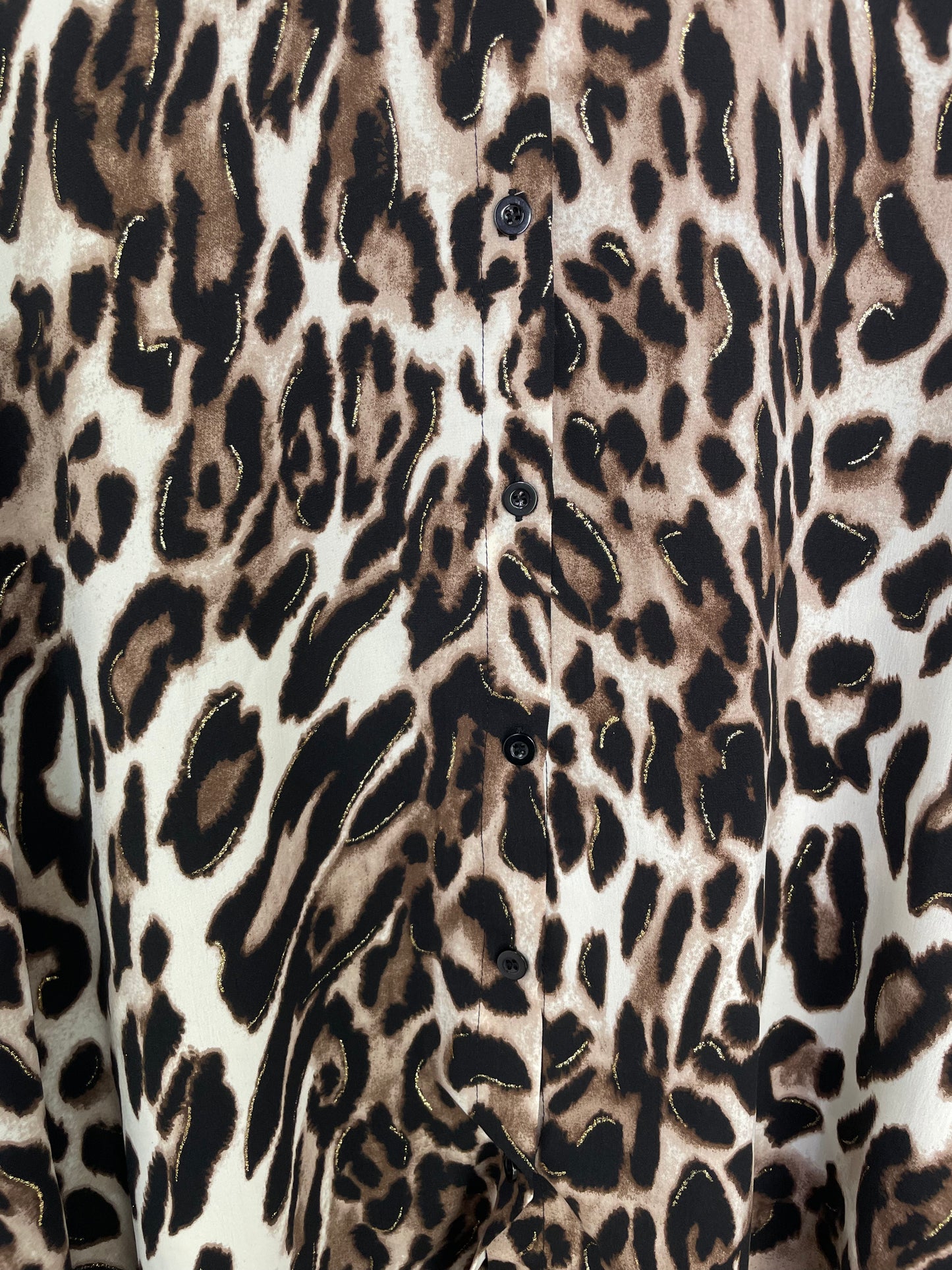Animal Print Oversized Shirt - Natural