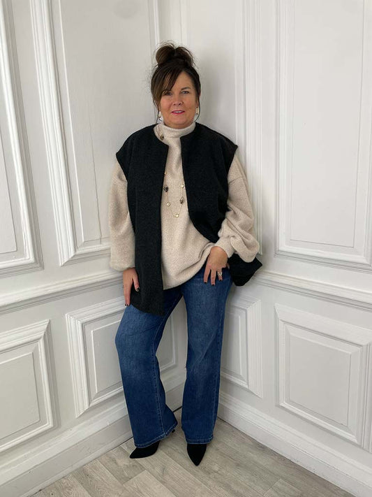 Boucle Waistcoat - Black