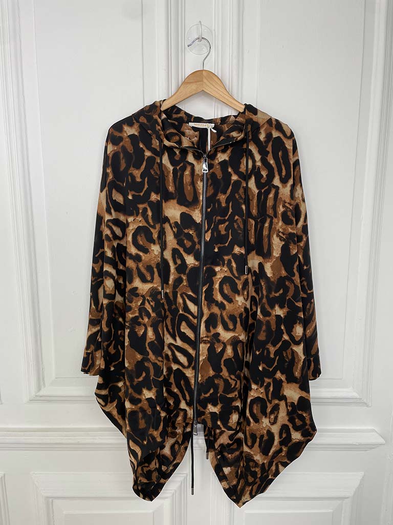 Malissa J Drawstring Hooded Jacket - Leopard