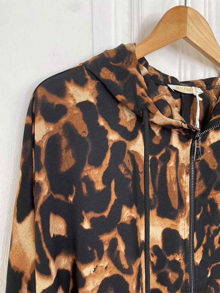 Malissa J Drawstring Hooded Jacket - Leopard