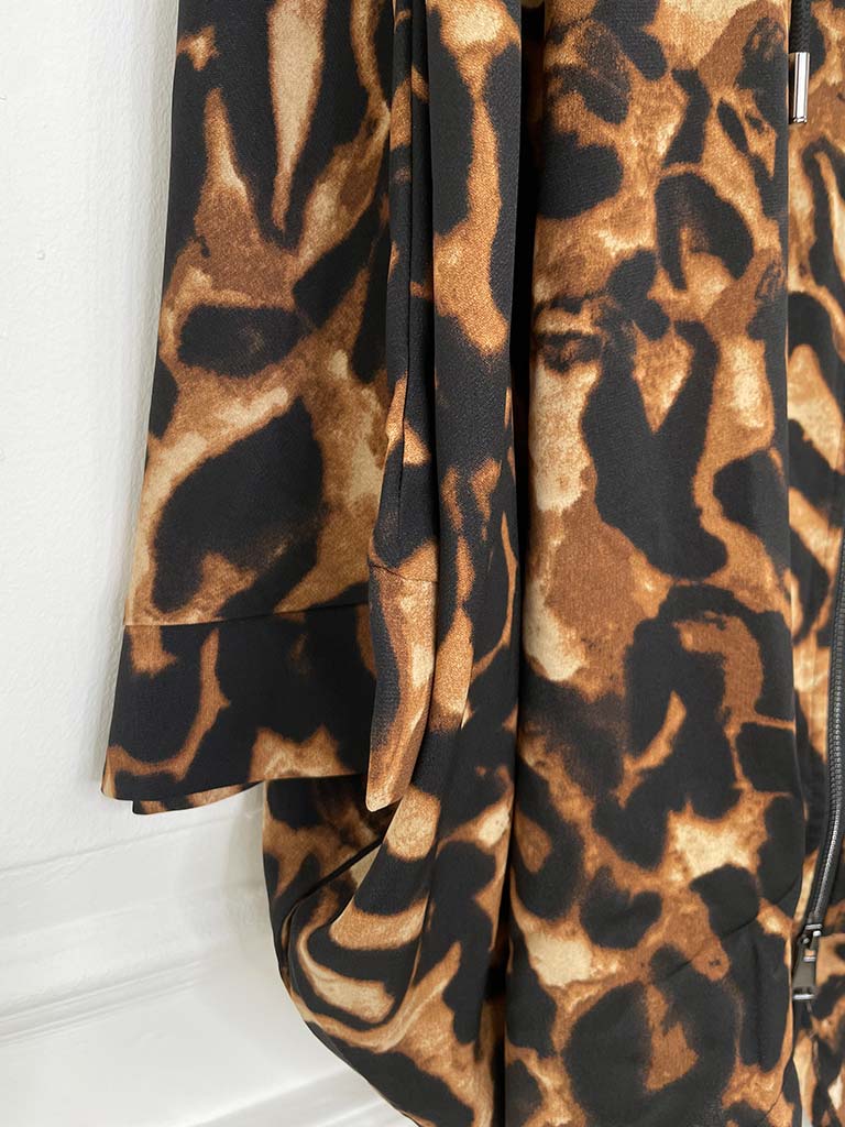 Malissa J Drawstring Hooded Jacket - Leopard