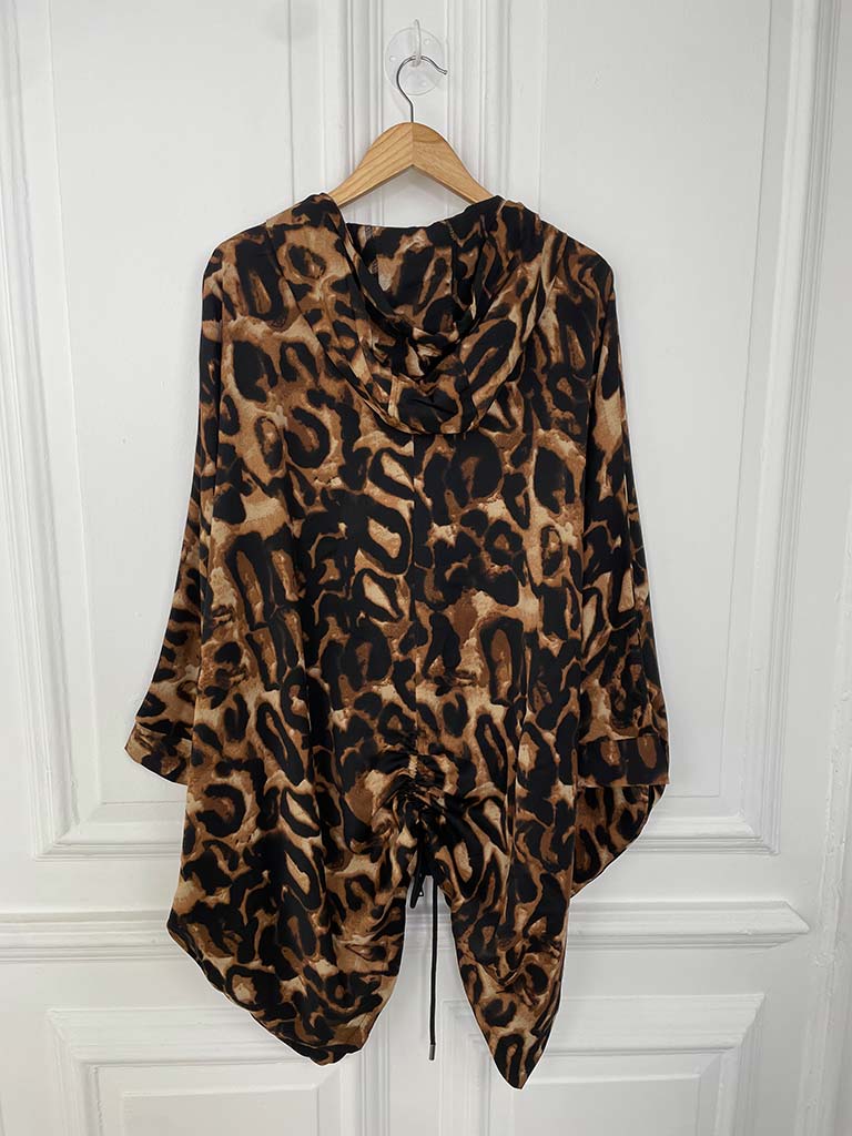 Malissa J Drawstring Hooded Jacket - Leopard