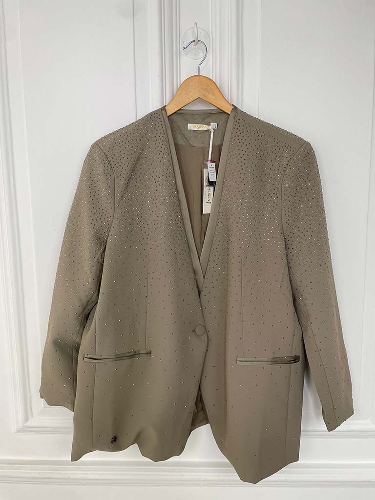 Malissa J Graduated Stud Blazer - Stone