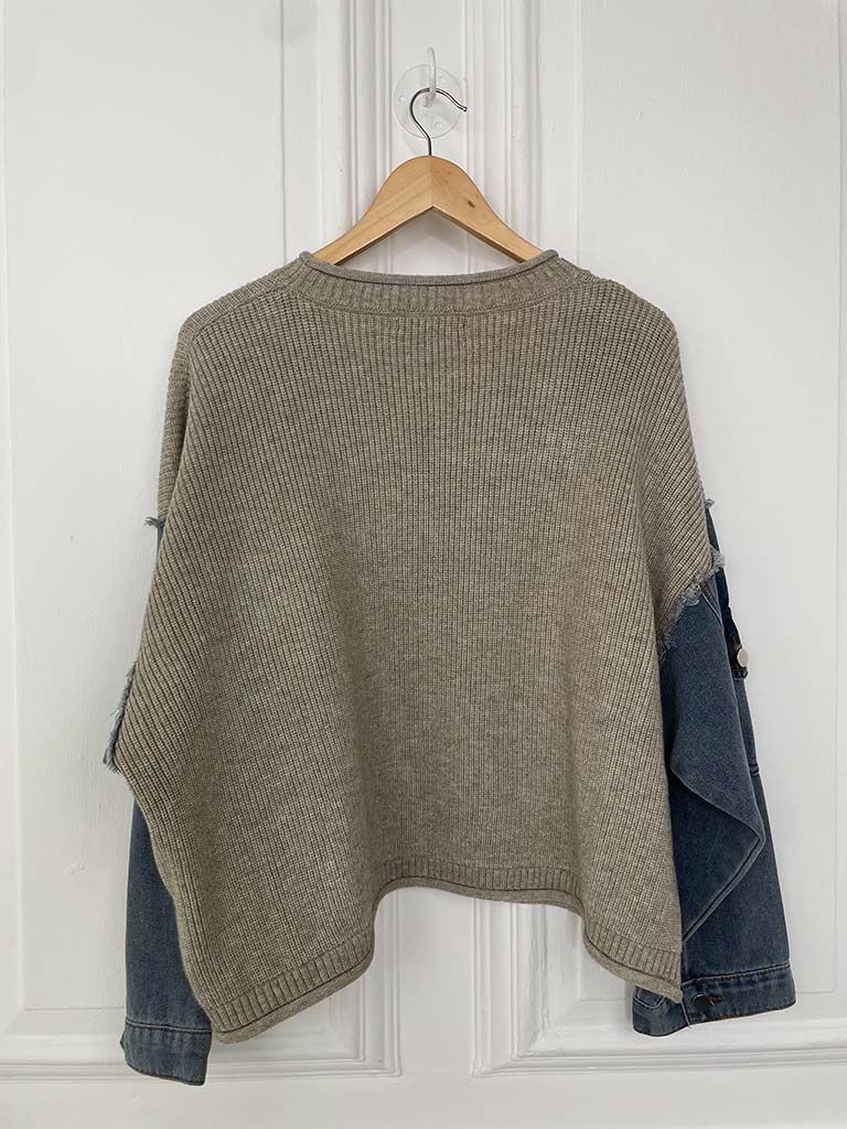 Malissa J Denim Sleeve Knit