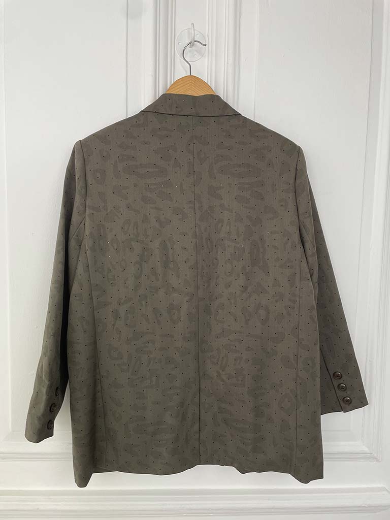 Malissa J Studded Leopard Blazer - Khaki