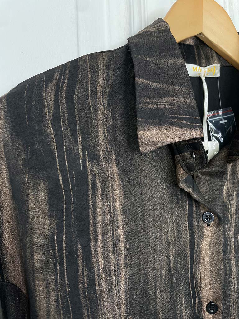 Malissa J Pocket Peplum Shirt - Bronze