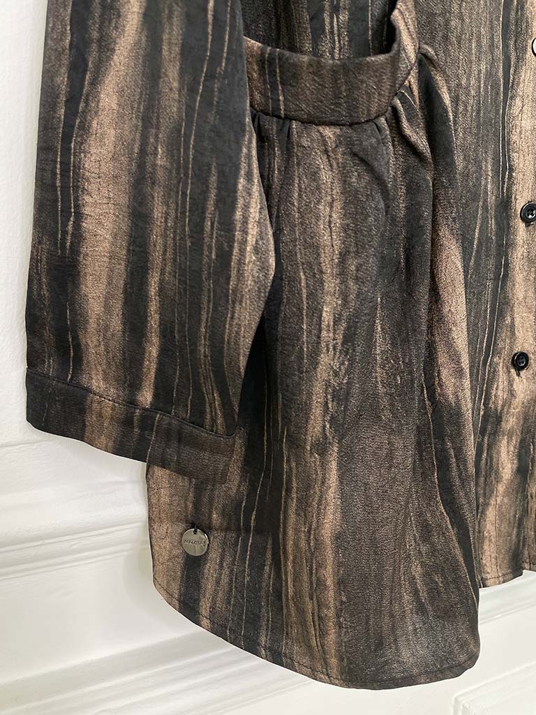 Malissa J Pocket Peplum Shirt - Bronze