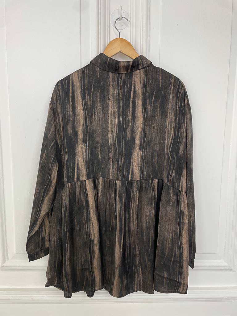 Malissa J Pocket Peplum Shirt - Bronze
