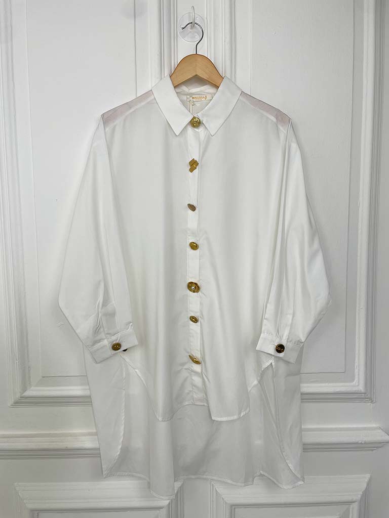 Malissa J Statement Button Shirt - White