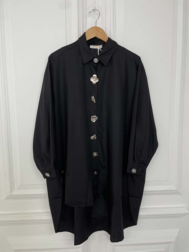 Malissa J Statement Button Shirt - Black