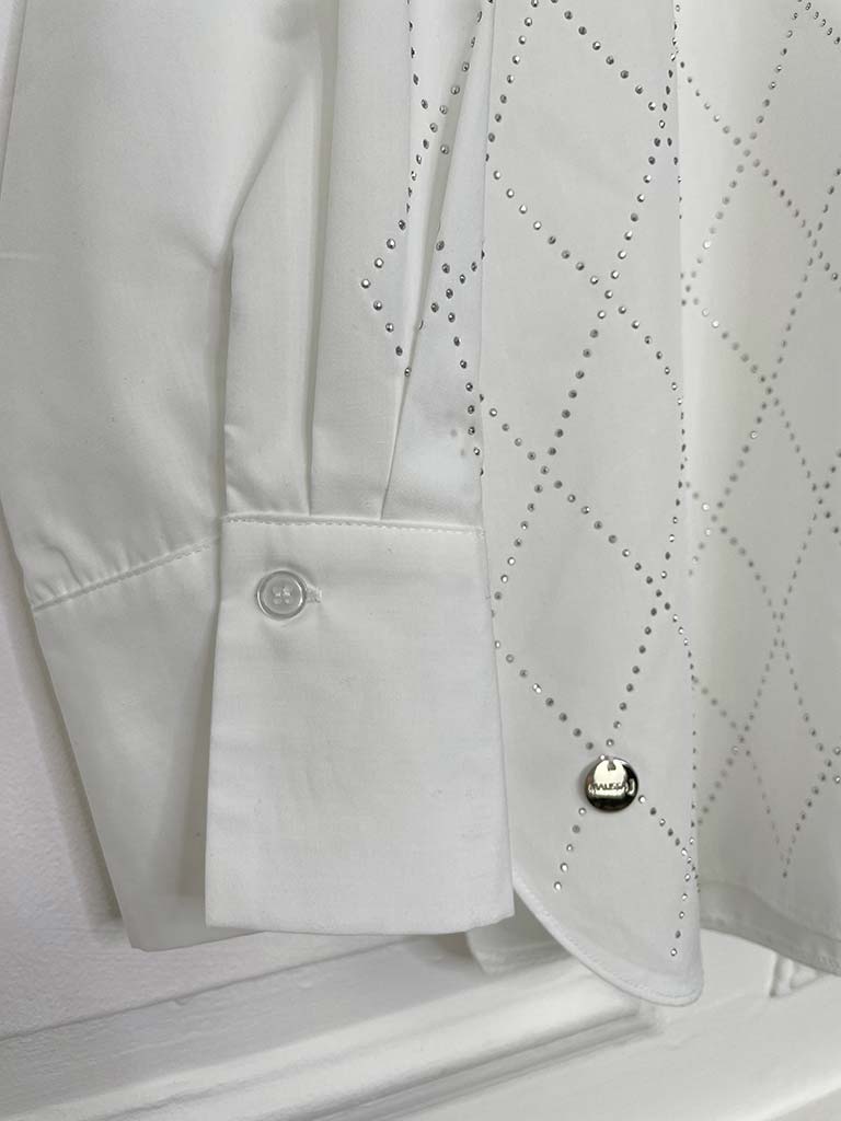 Malissa J Studded Diamond Shirt - White