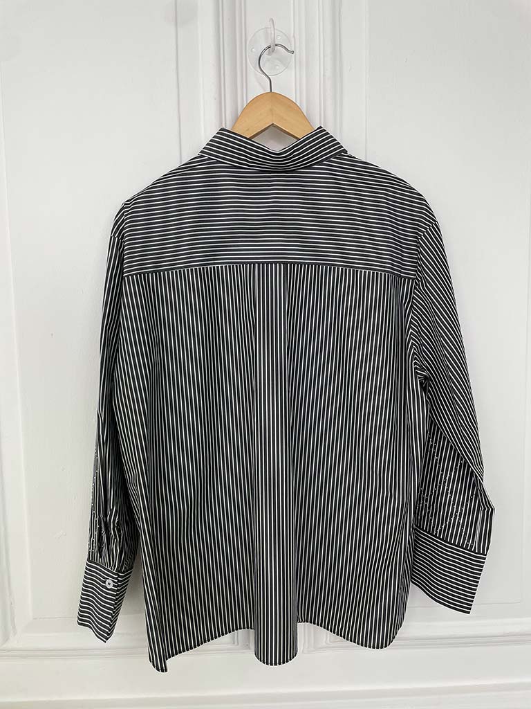 Malissa J Studded Diamond Shirt - Black & White