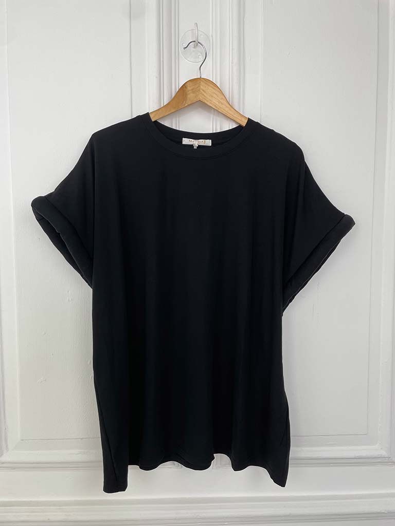 Malissa J Padded Sleeve Tee - Black