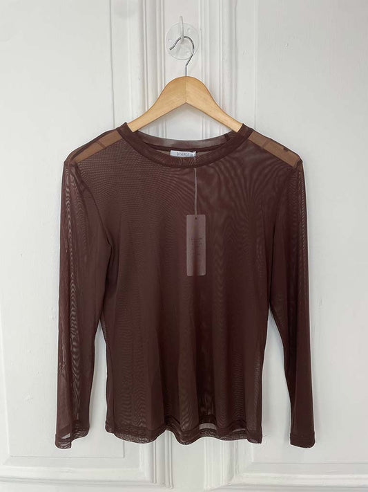 Luxe Mesh Layering Top - Chocolate