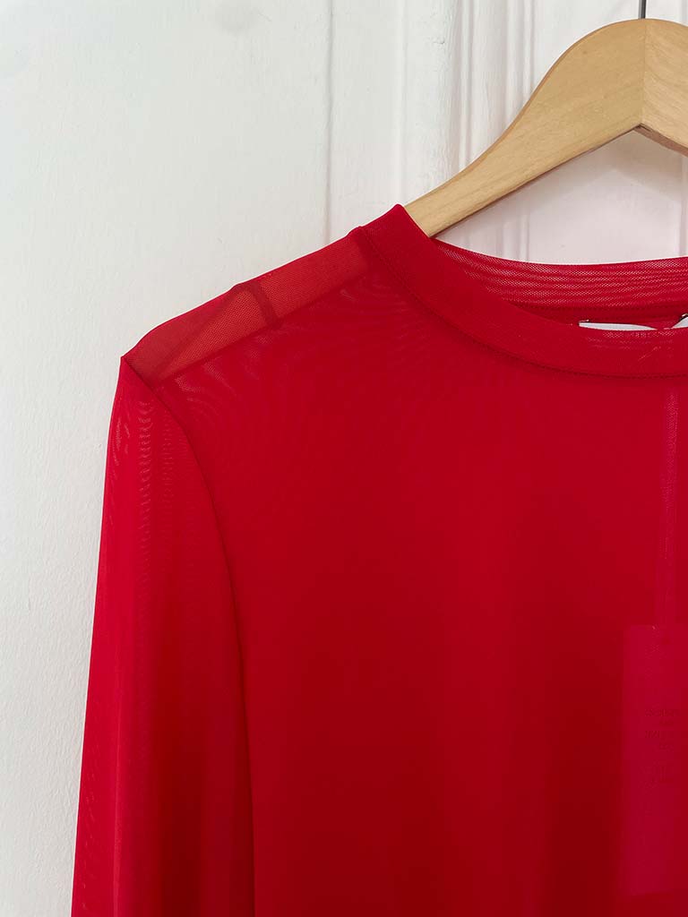 Luxe Mesh Layering Top - Red