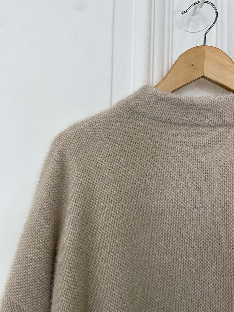 Chenille High Neck Knit - Stone