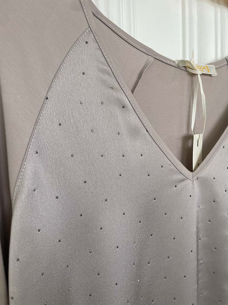 Malissa J Studded Drawstring Top - Stone