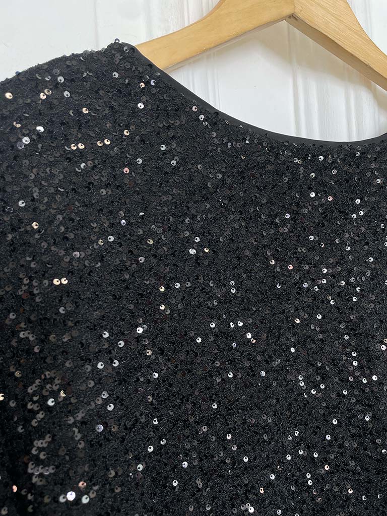 Sequin Shimmer Top - Black