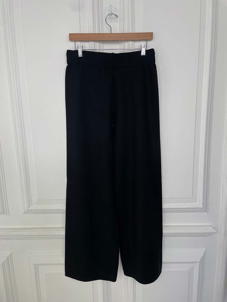 Malissa J Knitted Palazzo Trousers - Black