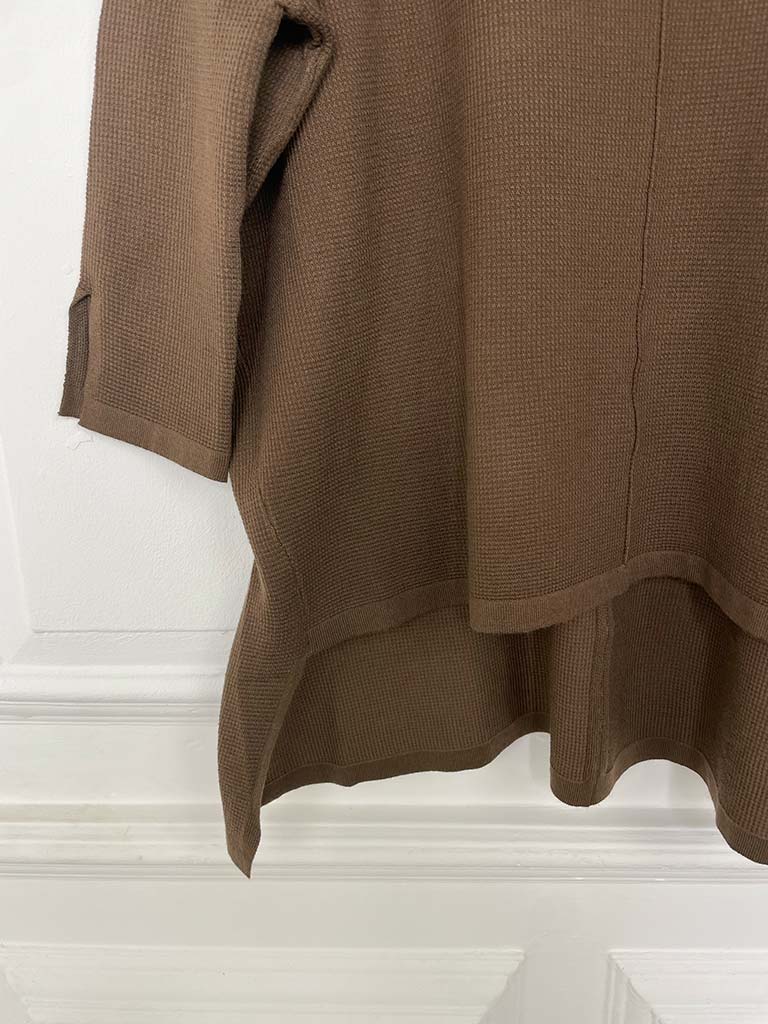 Waffle Drop Back Knit - Chocolate