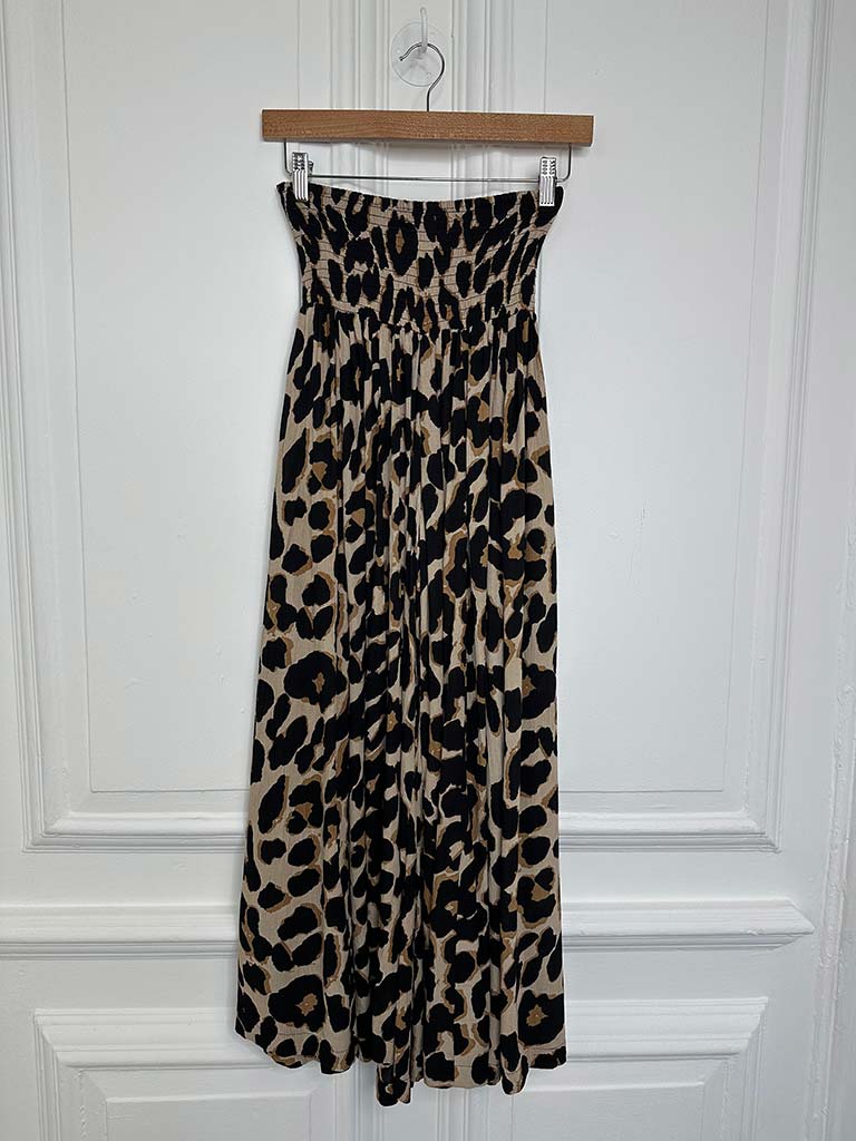 Leopard Print Palazzos - Natural