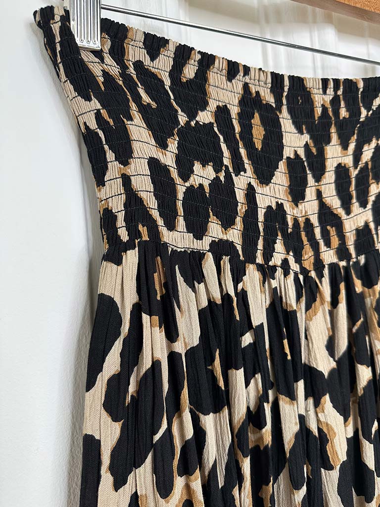 Leopard Print Palazzos - Natural
