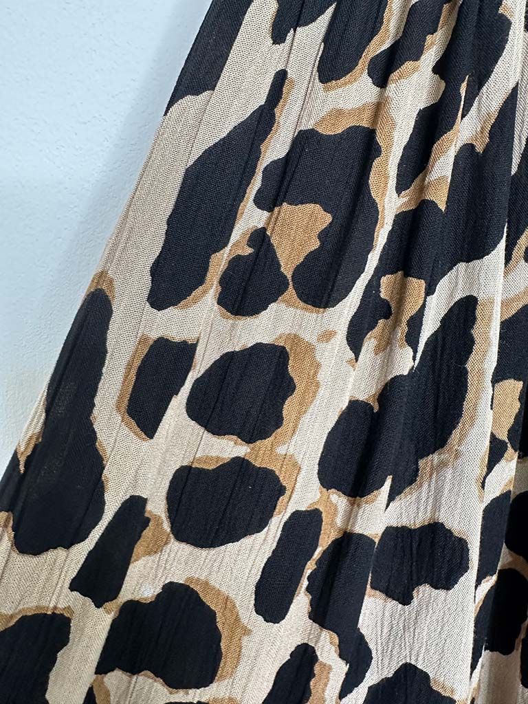 Leopard Print Palazzos - Natural