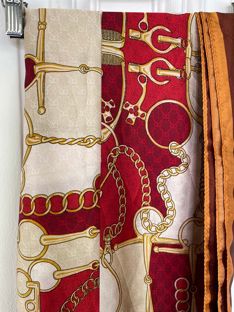 Malissa J Silk Feel Chain Border Scarf - Wine